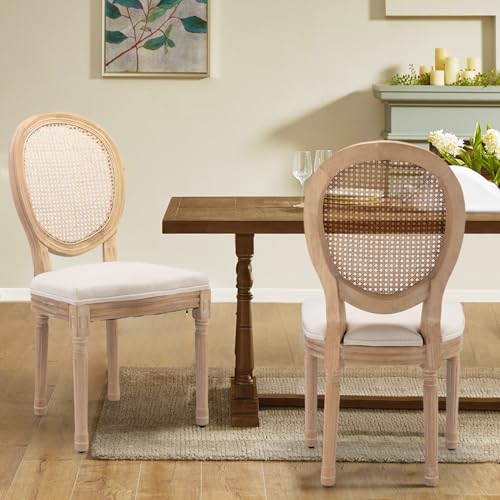 SoarTalent Esszimmerstühle mit Rattan-Rückenlehne, gepolstert,...