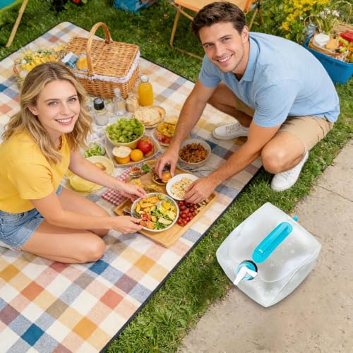 Depósito de agua plegable de 10L portátil y ligero para camping 3