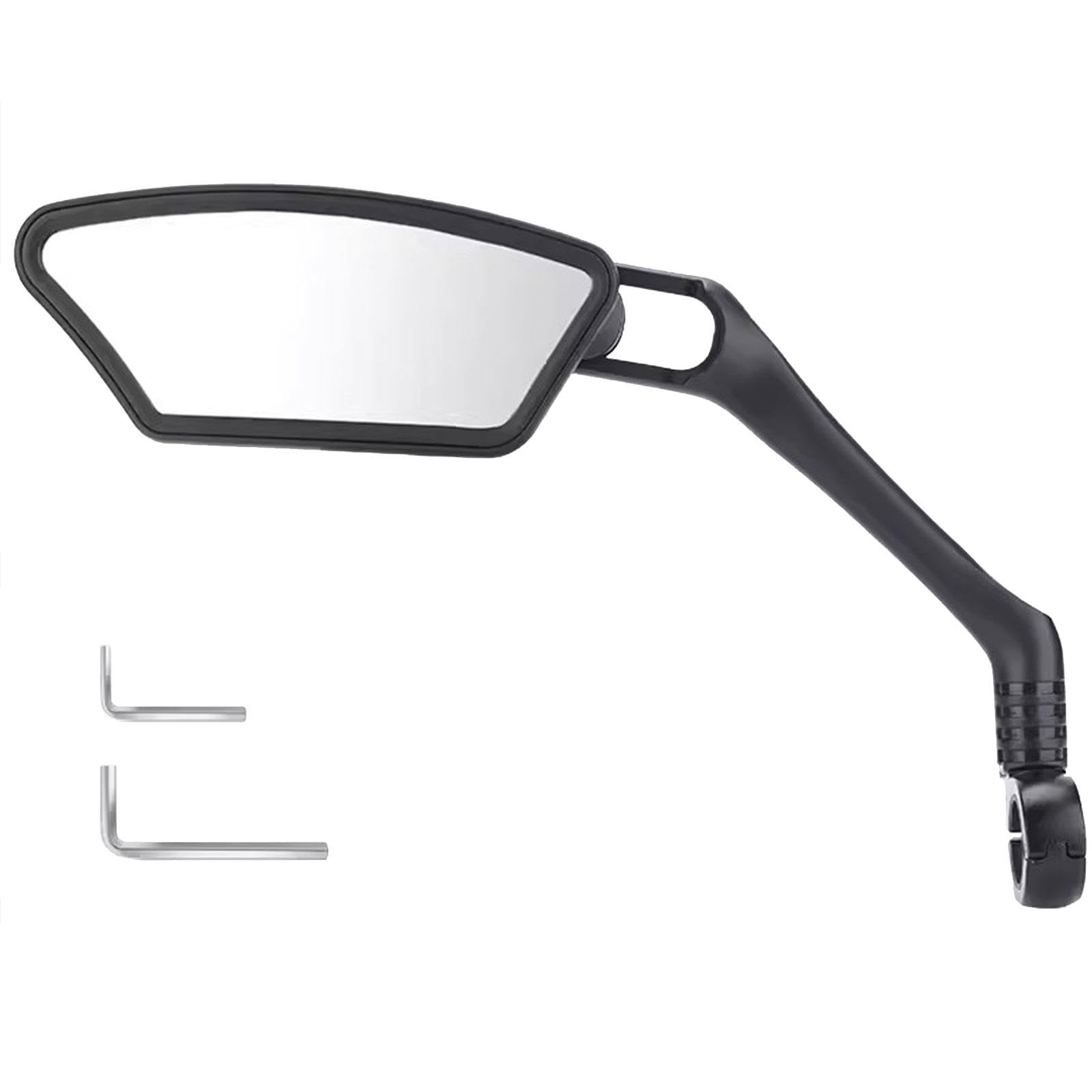 Espejo de Manillar Para Bicicleta con Lente de Acero Inoxidable Resistente a Explosiones, Reflector de Seguridad Para Bicicleta de Carretera de Montaña Ebike Scooter,Left