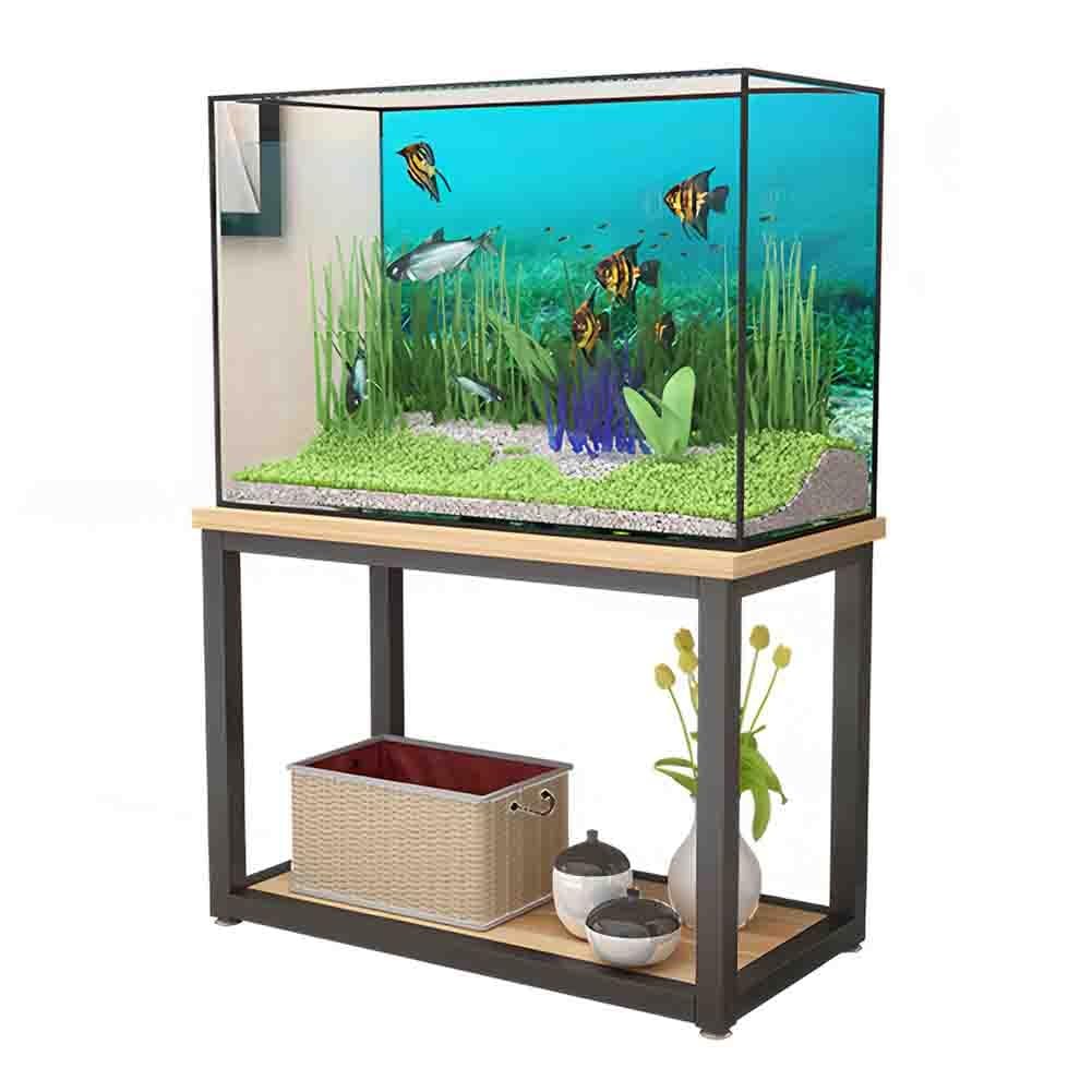 Aquarienständer, Fischtankständer, rutschfester Terrarium-Tankhalter, Reptilientankständer aus Metall, doppelschichtiges Lagerregal, Verwendung für das Eckbüro im Schlafzimmer zu Hause, Tank