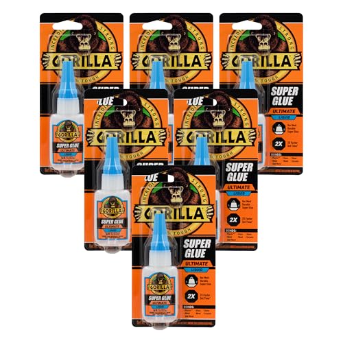 Gorilla Super Glue, Clear, 15g (6-pack) — fast-setting cyanoacrylate