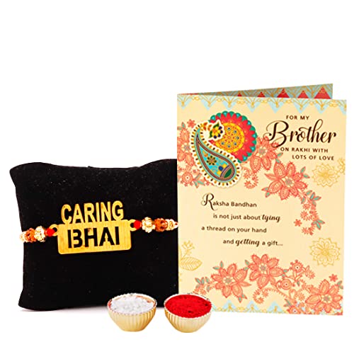 Image of ARCHIES Rakhi Collection For Rakshabandhan | Rakhi For Brother | Rakhi for Bhaiya and Bhabhi | Rakhi Combo Gift Hamper (CAPABLE-TRADITIONAL STYLE RAKHI COMBO)