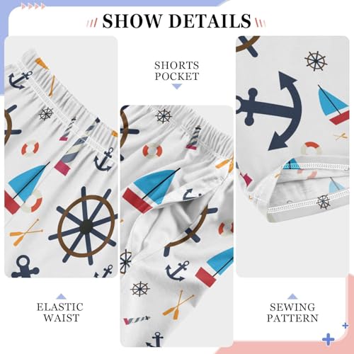 ZZXXB Sailboat Lighthouse Boys Long Pants Soft Trousers Elastic Waist Kids Lounge Bottoms with Pockets S-XL4