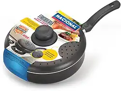 Frigideira Antiaderente Preta 24cm com Tampa para Fritura