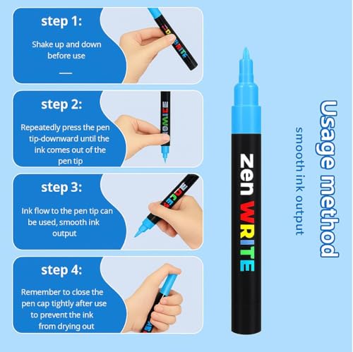 Image of Acrylic Paint Markers Brush Tip, Vivid Colors with Direct-Liquid Ink System, Professional-Grade Paint Pen for Rock Painting, Canvas, Glass, Plastic, Fabric & Creative Crafts (16)