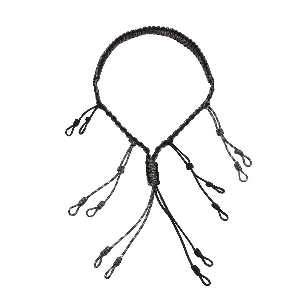 Pannow Duck Call Lanyard Paracord Hunting Goose Calls 12 Adjustable Loops Outdoor Predator Gear for Pheasant Waterfowl Hand Braided Necklace (Army Green)