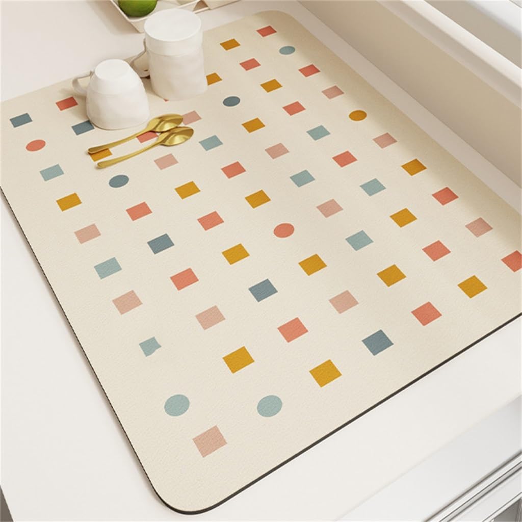 HBJWOV Sink Countertop Draining Mat Kitchen Bar Dishes Cups Drying Mat Waterproof And Fast Drying