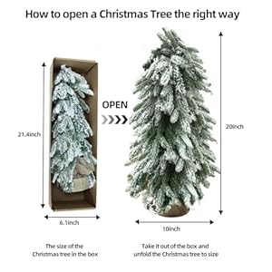Best Choice Products 20 inch Pre Decorated Small Xmas Holiday Christmas Tree Snow Flocked Mini Artificial Pine Tree with Base Tree PVC Branch Tips for Home Office Party Christmas Decoration