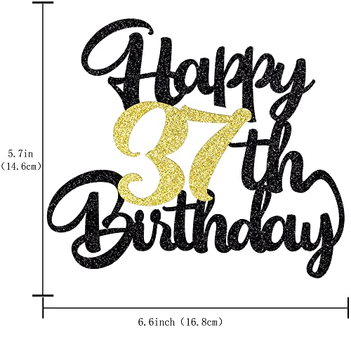 Image of 37th Happy Birthday Cake Topper - Happy Birthday Decoration for 37th Birthday Party - Gift Plugin (37)