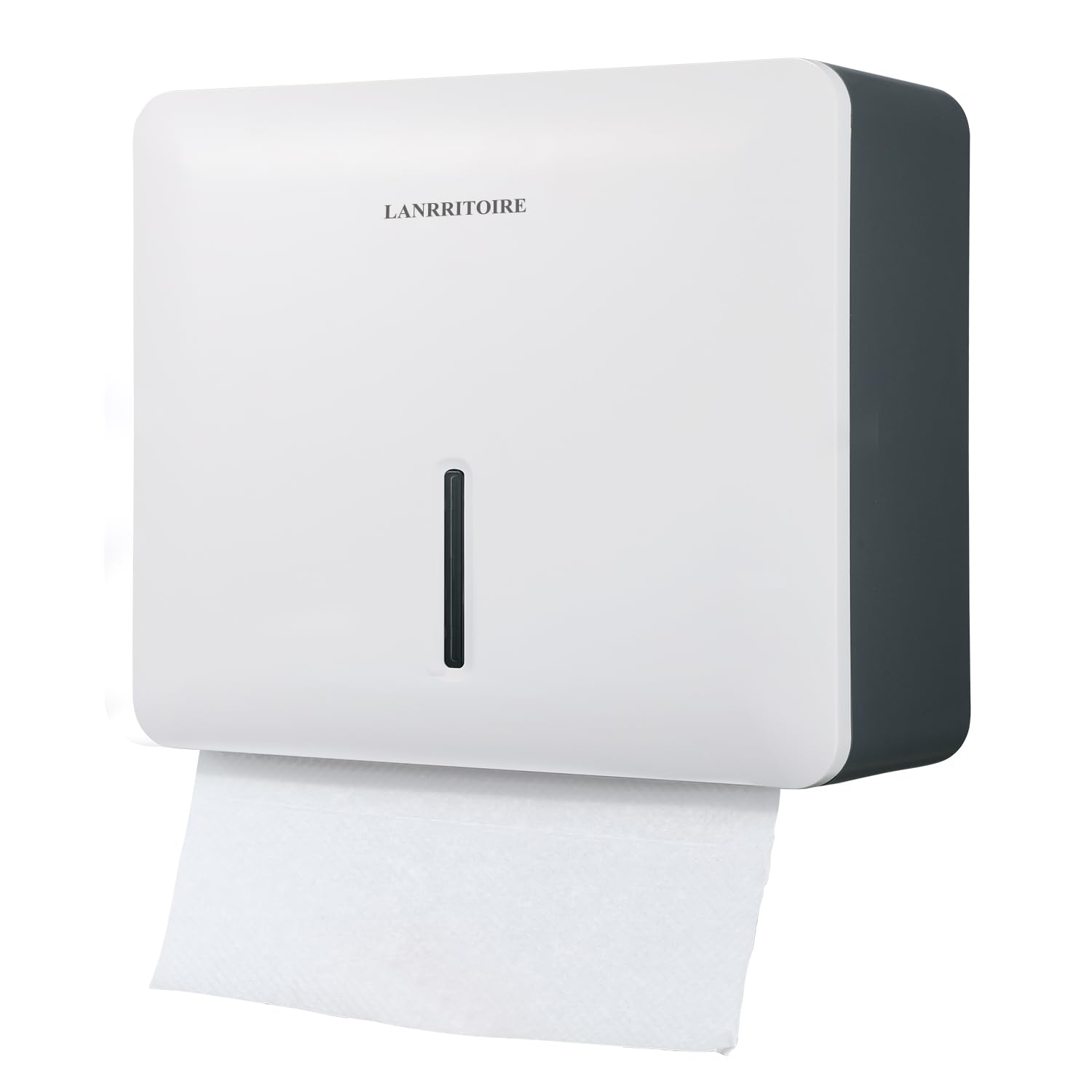 Paper Towel Dispenser Wall Mount Commercial C fold/Multifold/Tri-fold, High-Capacity Automated Touchless Hand Towel Paper Holder with Lock for Bathroom Kitchen Office (Pearl White)