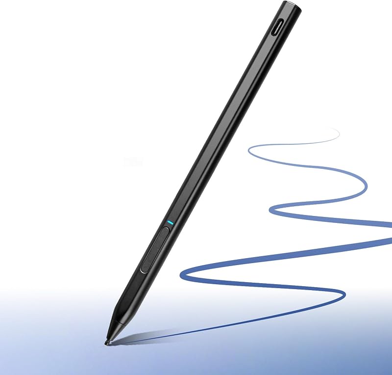 Rechargeable MPP 2.0 Tilt Pen for HP 2-in-1 Touchscreen Laptops | Digital Stylus Pen for HP Envy X360/Pavilion X360/Spectre X360 with 4096 Pressure Sensitivity and Palm Rejection,Black