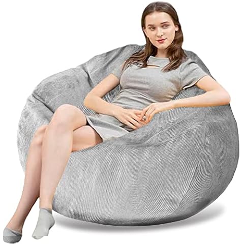 Bean Bag Chair Memory Foam Filled Bean Bag Chairs, Big Ultra Supportive Stuffed Bean Bag with Ultra Soft Corduroy Cover, Multiple Sizes and Colors for Adults, Teens Cover