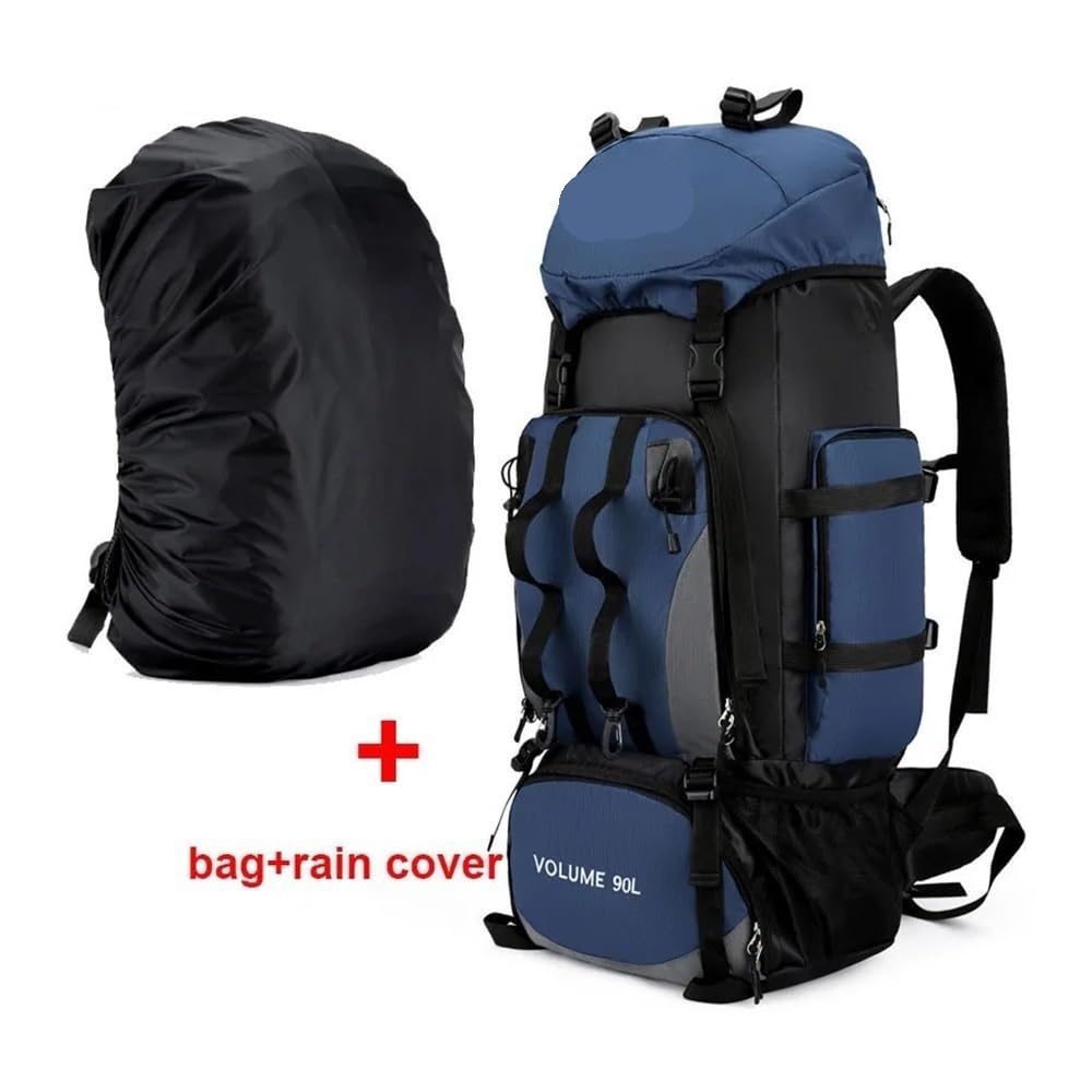 Mochila impermeable de 90 L para senderismo, camping, senderismo, gran capacidad, para viajes, deportes al aire libre, equipo de camping, hombres, Dbu Ad Cover, Talla única