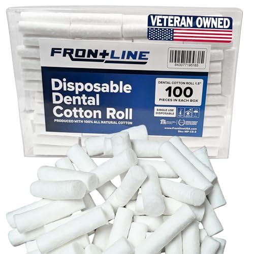 Cotton Dental Rolls 100 Count | Absorbent Nose Plugs and Nose Bleed Stoppers for Dental Procedures Wisdom Teeth Recovery and First Aid | Soft Gentle Cotton Supplies