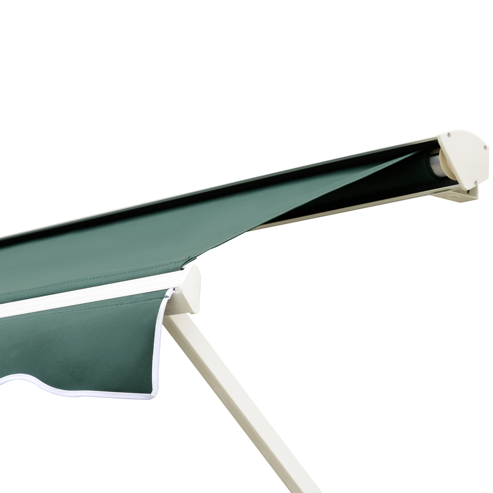 Outsunny Toldo Manual de Aluminio Retráctil para Ventanas Exterior Ángulo Ajustable Impermeable Tela de Poliéster 180x70cm Verde