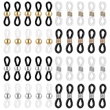Ji liangli Cordino Occhiali,80 PCS Terminali per Occhiali Donna Regolabile Terminali in Silicone Antiscivolo Laccetto per Occhiali Accessori per Occhiali Catenella Occhiali