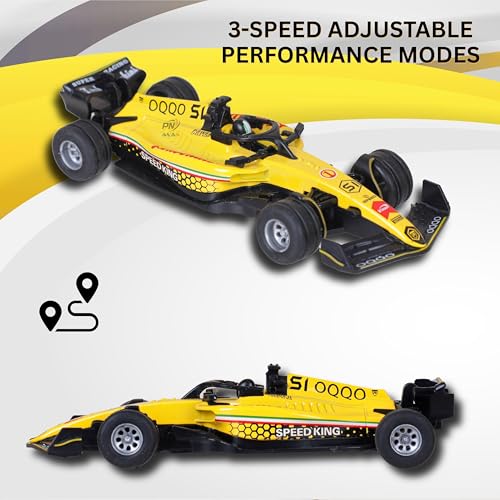 Image of Formula RC Racing Car for Kids Age 6+ Years 1:64 Scale Mini Rechargeable Remote Control Sports Car with APP Control, LED Lights, 3 Speed Modes & Type-C Charging | Formula Racer Toy Car