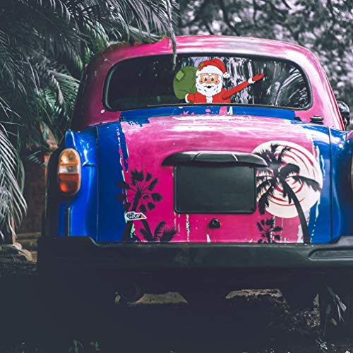 Toyvian 2Pcs Natal Santa Acenando Decalque Do Limpador de PÃ¡ra-Brisa 3D Cartoon Adesivo Limpador de