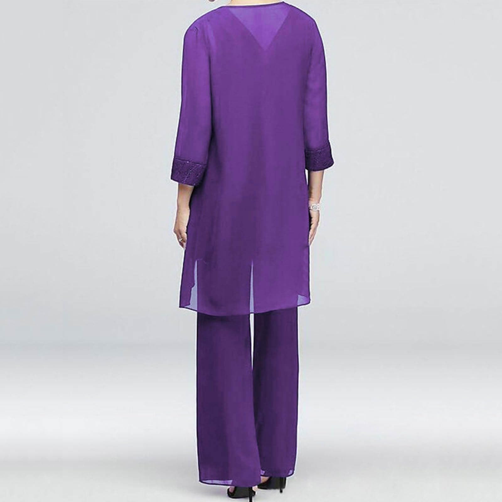 3 Pièces Ensemble Femme Chic Et Elegant- Ensemble Pantalon Et Haut Fluide Couleur Unie Mousseline De Soie Décontracté Coupe Ample Gilet + Cardigans Léger Confortable Soirée Fête Tailleurs 2025