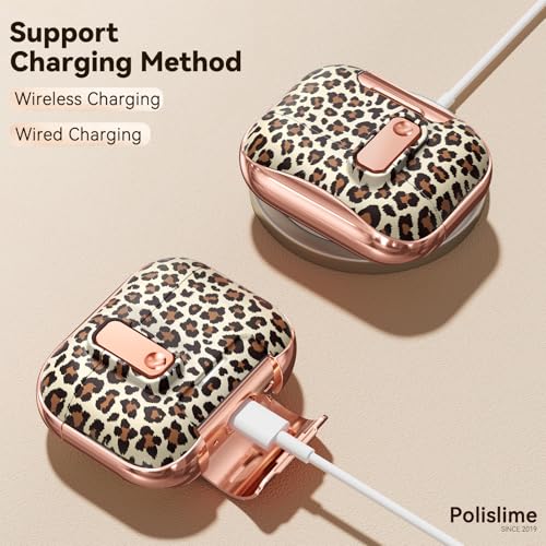 Image of for Apple AirPod Pro 3 Case 2025 with Lock,Clear TPU Floral AirPod Pro 3 Generation Case Cover for Women Girly, iPod Pro 3 Cases with Keychain & Cleaner Kit- Leopard Print