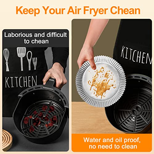 100 Pcs Aluminum Foil Air Fryer Liners, Non-Stick Air Fryer Disposable Paper Liner, Oil-Proof Water-Proof Air Fryer Sheets, Food Grade Aluminum Foil For Baking, Frying, Grilling, Roasting Microwave #TOP2