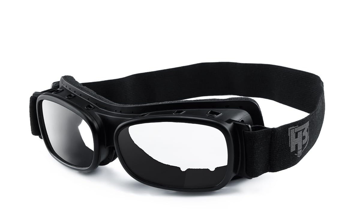 Lunettes de vélo, lunettes de soleil de moto, lunettes de moto, anti-buée, rembourrées, incassables, lunettes H3