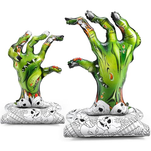 Soulchen 2 Pcs 4D Halloween Zombie Hand Foil Balloons 49'' Large ...