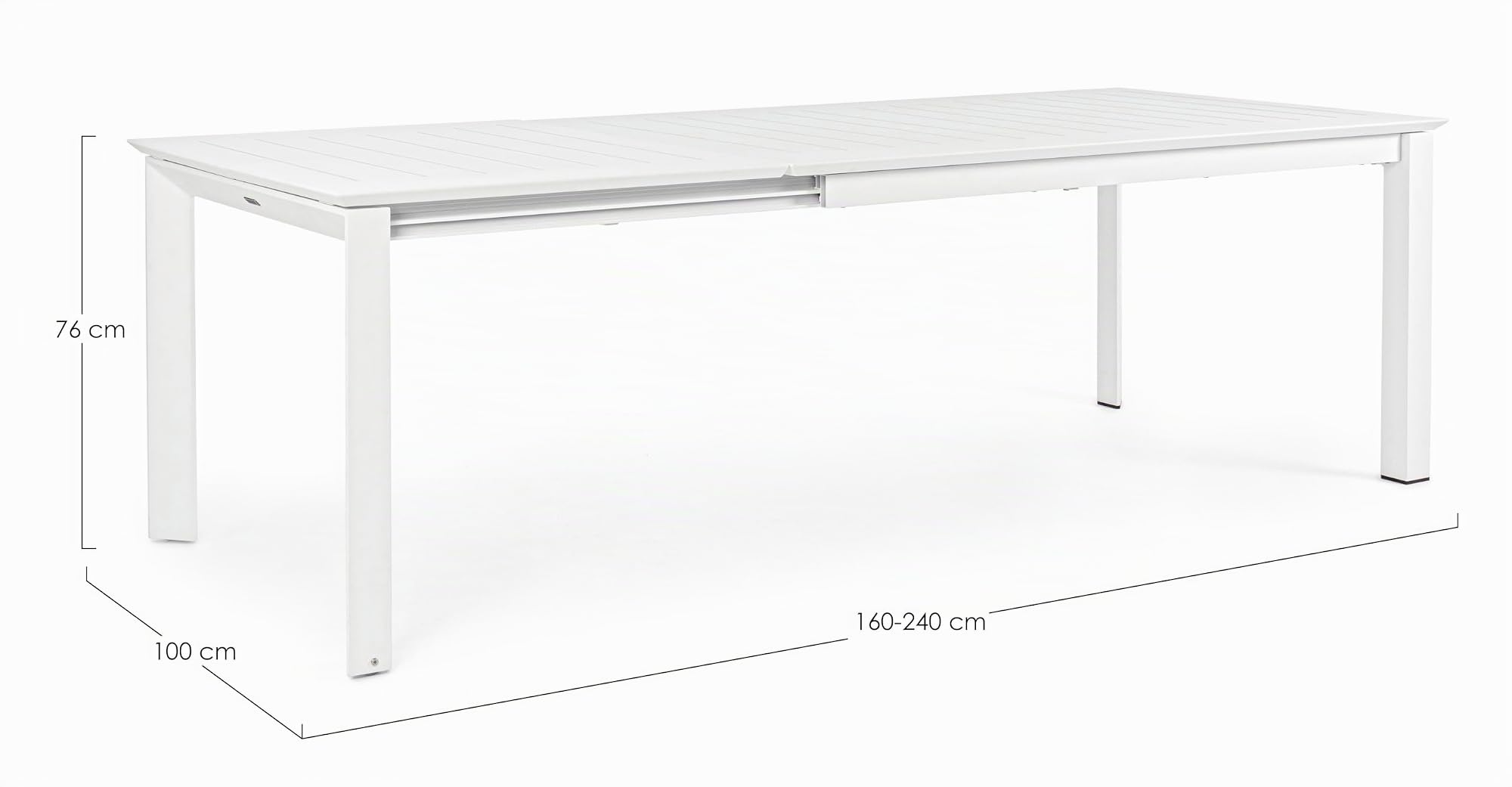 TAVOLO KONNOR ALLUNGABILE 160/240X100CM BIANCO DA ESTERNO GIARDINO INTERNO