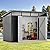 DWVO Storage Shed 9x4 FT for Bicycle, Functional Metal Tool Shelter Garden Storage Unit with Acrylic Windows, Secure Entry Lock, Water-Resistant Waste Enclosure for Outdoor Patio Garden(Dark Gray)