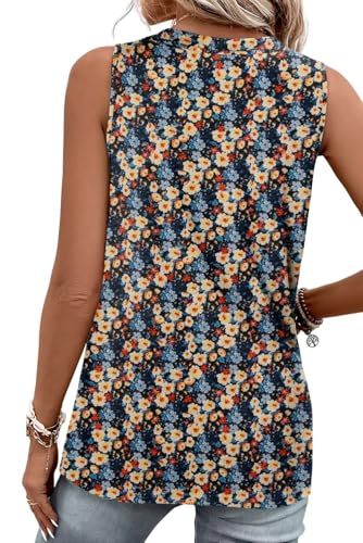 KISSMODA Womens Boho Tops for Summer Sleeveless Tanks Loose Fit Casual Blouse Daily Shirts for Leggings (S-3XL)