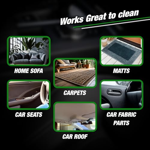 Wavex Upholstery & Carpet Cleaner (1L) | Can be used as a Car Interior Cleaner for Car Seat Cleaner, Sofa Cleaner, Carpet Cleaner, Car Roof Cleaner & More | Includes Cleaning Brush & Cloth