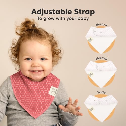 Image of KeaBabies 8pk Organic Baby Bandana Bibs for Drooling and Teething (Blush)