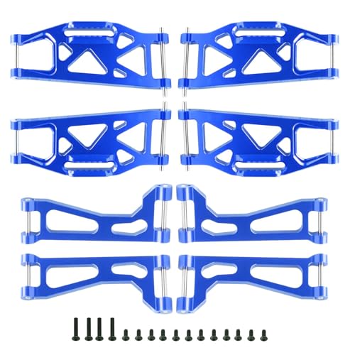 GoHobby Aluminum A-Arms for Traxxas WideMaxx Suspension Arms Upgrades Set Front & Rear (8-Pack) (Blue)