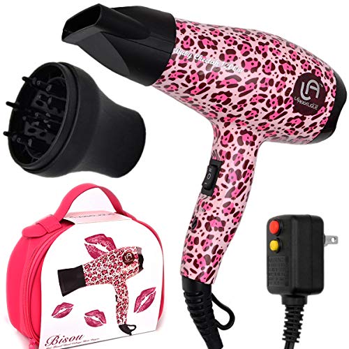 Le Angelique Bison Mini Hair Dryer - 1200W Super Strong - Travel Blow Dryer with Diffuser And Concen - //coolthings.us