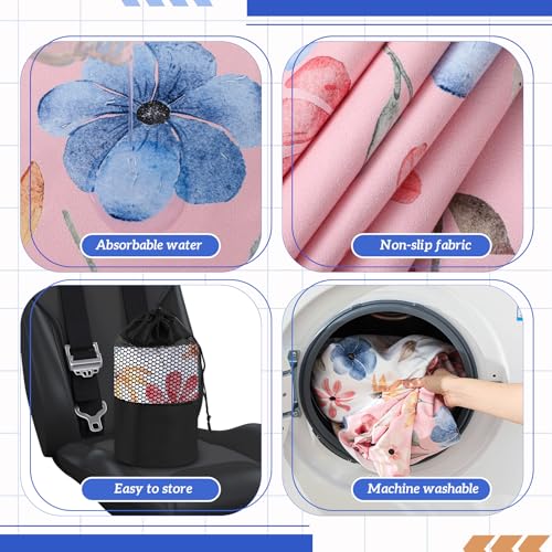 Image of Hahafelt 2 Pack Car Seat Towel Cover with Storage Bag, Watercolor Flowers