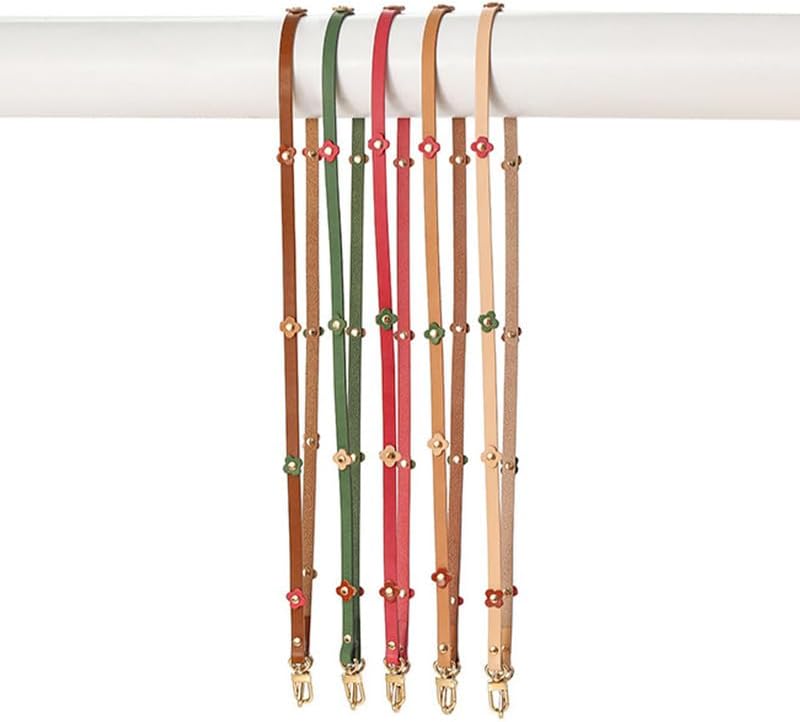 Purse Straps Replacement Flowers Nails Crossbody Straps for Purses Bag Strap Shoulder Strap for Handbags Silver Clasp Green image 3