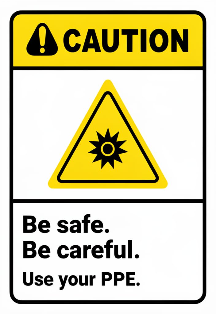 peiyeety 12x8 Inch Tin Safety Sign Caution PPE Reminder Metal Wall Decor Plaque, Yellow & Black Industrial Warning Style for Workshop, Garage, Jobsite, Home Office Gift