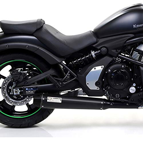 ARROW KAWASAKI VULCAN S 650 '17 HOMOLOGATED NICHROM DARK REBEL EXHAUST WITH CARBON END CAP FOR ARROW