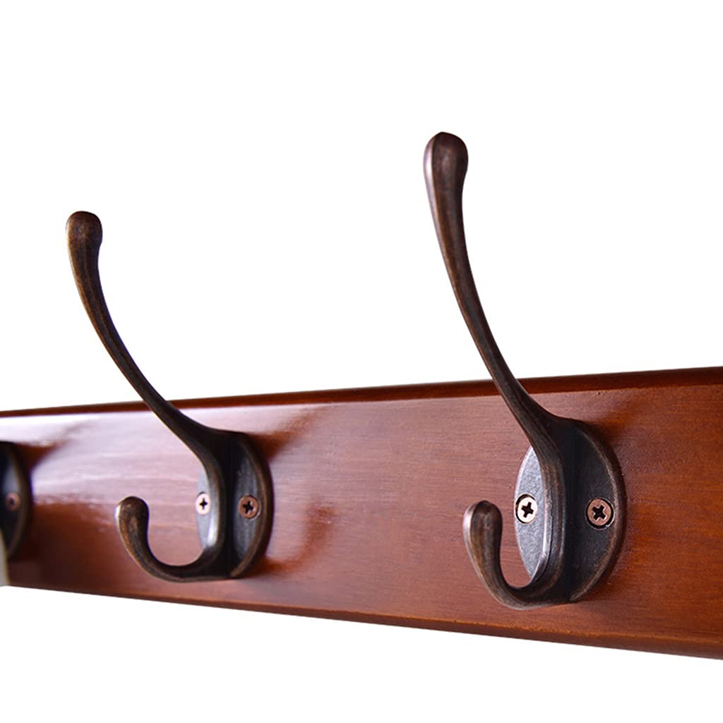 SAeWare Appendiabiti da parete in legno rustico con ganci, marrone mensola da ingresso con ganci appendiabiti per fango, camera da letto, cucina, bagno, cappelli, cappotti, sciarpe, 69 cm, 69 cm