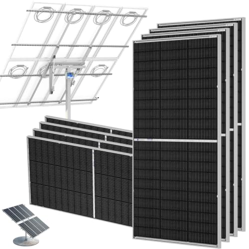 ECO-WORTHY 1600W Solar Tracker System: 8pcs 195W Monocrystalline Solar Panels Expanded Version Dual-Axis Solar Tracking Kit with Controller for Shed Farm Yard