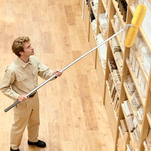 Image of Long Handle Dusters for Cleaning with 2 Replacement Heads, Washable Cleaning Duster Kit with Laundry Mesh Bag, Cobweb Duster, Extendable Dusting Tool for Home and Office