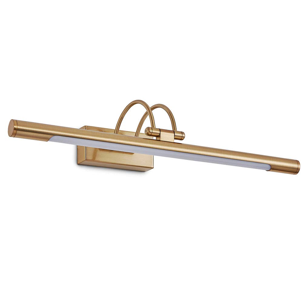 Badezimmer Spiegellampe LED Kupfer Modern Spiegelleuchte Bad mit Acryl Lampenschirm Aluminium Schminktisch Wandleuchte Schrankleuchte für Schlafzimmer Nachttisch Leseleuchte Neutralweiß L 49.5cm