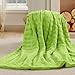 Home Soft Things Derby Double Sided Faux Fur Throw Blanket, Citron, 50'' x 60'', Super Soft Comfy Fluffy Plush Bed Couch Cover for All Year Round Accent Home Decoration