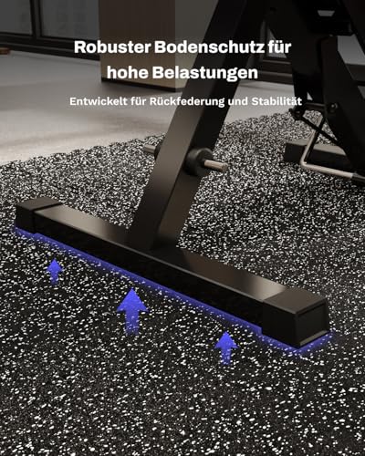AIRHOP 24 Matten 60x60x1,4cm Extra Dicke Robuste Gummierte, rutschfeste Puzzlematte, Geeignet Für Fitnessstudio Und Heimfitness, Schwere Trainingsbelastung, Bodenschutzmatte Fitness