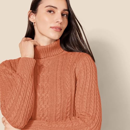Image of Amazon Essentials Women's Long Sleeve Fisherman Cable Knit Turtleneck Sweater (Available in Plus Size)