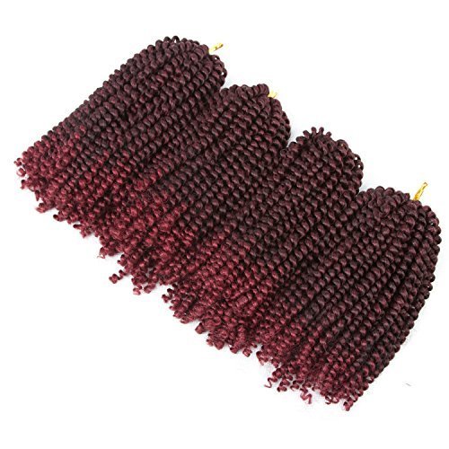 YEBO Spring Twist Hair 4 Packs 8 Inch Spring Twists Crochet Braiding Hair Ombre Colors Synthetic Hair Extensions 30 Strands/Pack, 110g/Pack(TBUG,8Inch) YEBO Spring Twist Hair 4 Packs 8 Inch Spring Twists Crochet Braiding Hair Ombre Colors Synthetic Hair Extensions 30 Strands/Pack, 110g/Pack(TBUG,8Inch)