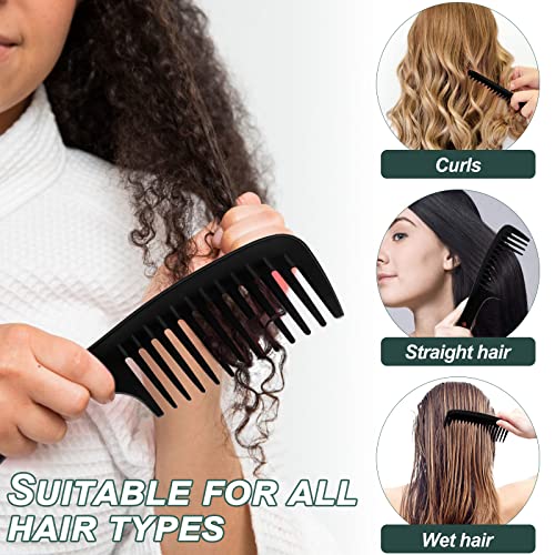 Foto von Sularpek Kamm für Locken, Breite Zinken Kamm, Antistatisch, Premium Grobzinkiger Carbon, Barbier Haarstyling Salon Lockenkamm Hitzebeständiger Antistatischer Carbon