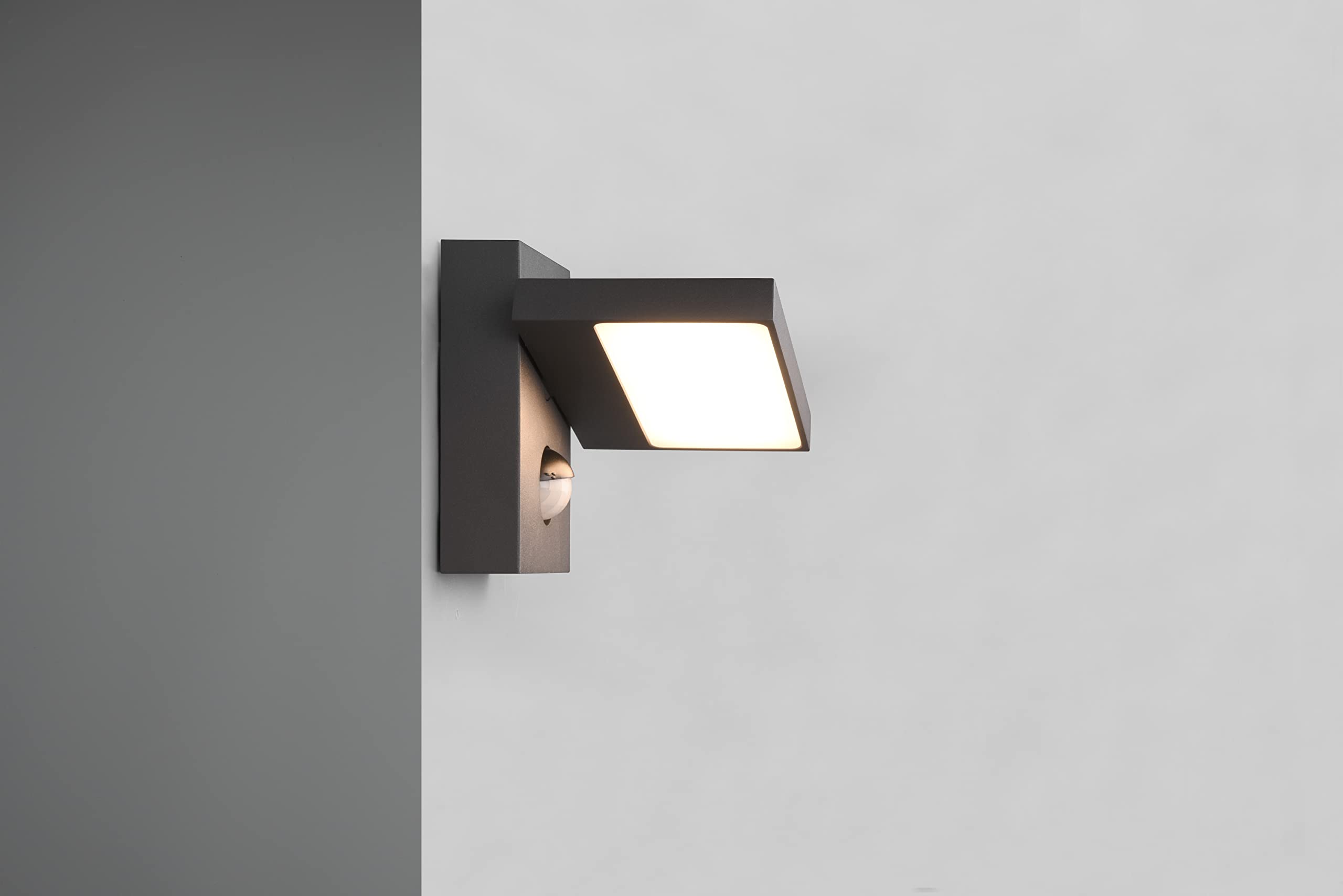 Trio Leuchten LED Außen Wandleuchte Horton 226360142, Aluminium Druckguss Anthrazit, inkl. 8 Watt LED, inkl. Bewegungssensor