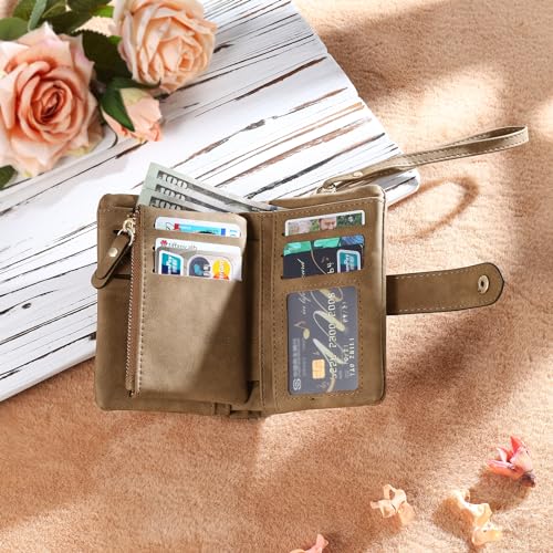 Nobelook PU Leather Women's Wallets for Women Mother Grandma - Stylish and Practical Ladies Wallet with Birthday Flowers Design (Brown)4