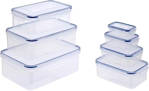 Miniatura 4 de Maturi Juego de 7 recipientes de almacenamiento de alimentos con tapas herméticas, sin BPA, 0.12L-3.8L